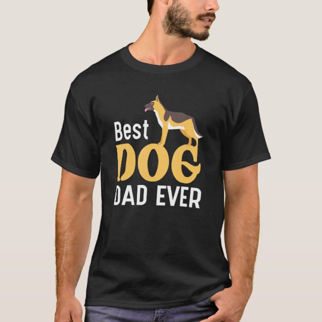 Fathers Day Dog Dad German Shepherd T-Shirt (Vorderseite)