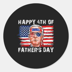 Fathers Day Funny Joe Biden Independence 4. Ju Runder Aufkleber