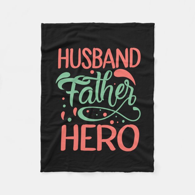 Father's Day Husband Father Hero Fleecedecke (Vorderseite)