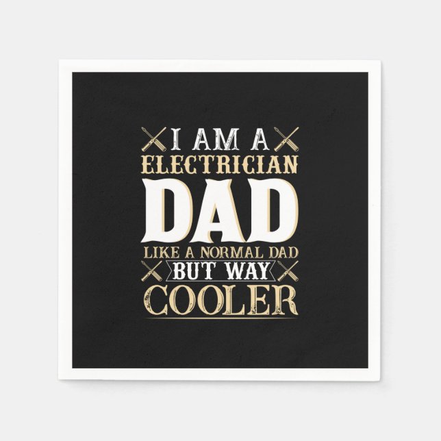 Father's Day I Am A Electrician Dad Serviette (Vorderseite)