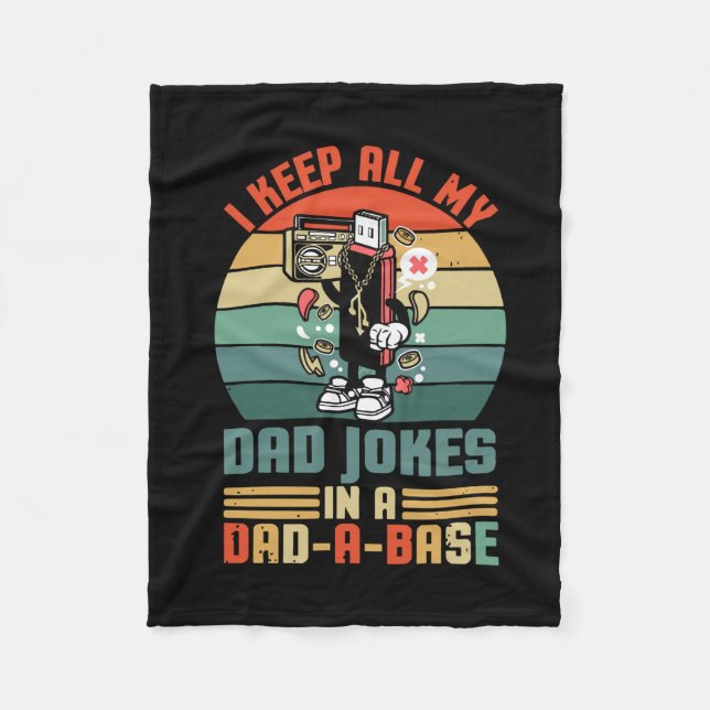 Father's Day I Keep All My Daddy Jokes Fleecedecke (Vorderseite)