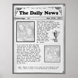 Father's Day Newspaper (customizable) Poster