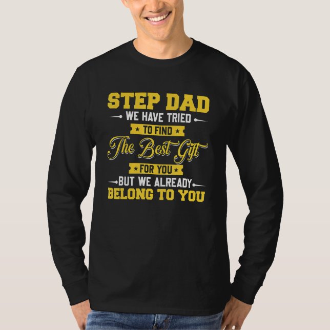 Fathers Day Stepdad from Stepdaughter Stepson T-Shirt (Vorderseite)