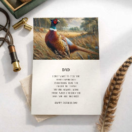 Father's Day Wildlife Pheasant Greeting Card Karte
