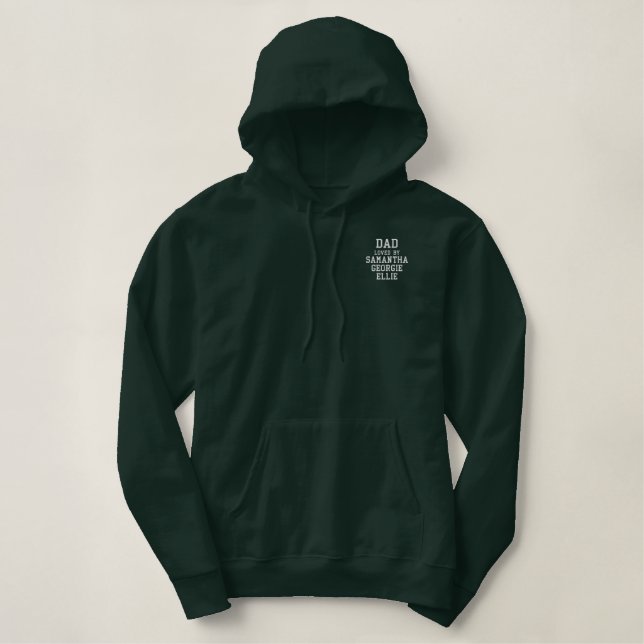 Father's Personalised Embroidered Hoodie (Design vorne)