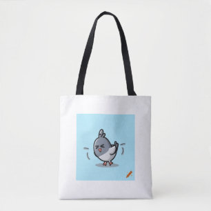"Fatigué Pigeon Cartoon Design Sac - Quirky et amu