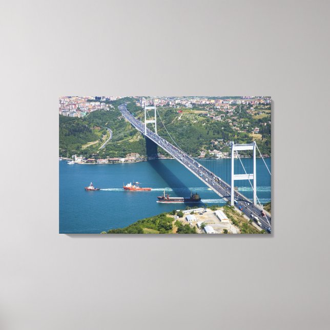 Fatih Sultan Mehmet Bridge über den Bosporus, Leinwanddruck (Vorderseite)