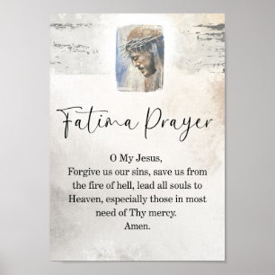 Fatima-Gebet religiöse Wanddekoration Kunst Druck Poster