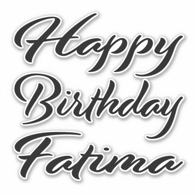 Fatima Name Vorname black Sticker Geburtstag (Vorderseite)