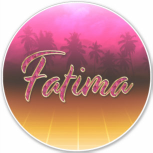 Fatima Prénom Nom rose doré Autocollant Autocollan
