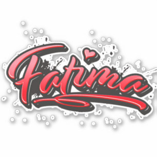 Fatima red Heart Graffiti Aufkleber Sticker
