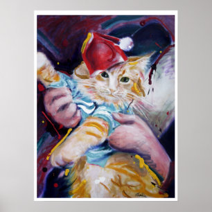 Fatso, Tastatur-Katzenpraxis-Pose Poster