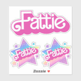 Fattie Plus Größe Regenbogen Retro 90er Nostalgie  Aufkleber