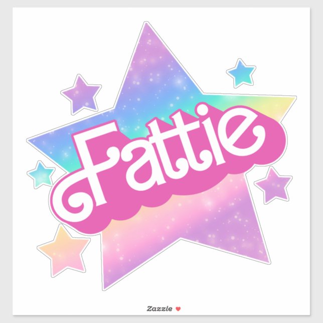 Fattie Plus Größe Regenbogen Retro 90er Nostalgie  Aufkleber (Blatt)