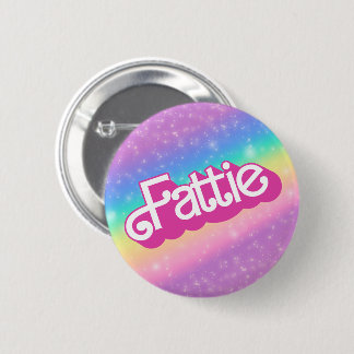Fattie Plus Größe Regenbogen Retro 90er Nostalgie Button