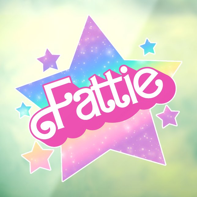 Fattie Plus Größe Regenbogen Retro 90er Nostalgie  Fensteraufkleber (Blatt 3)