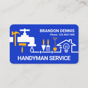 Faucet Piping Handyman Tools Border Visitenkarte