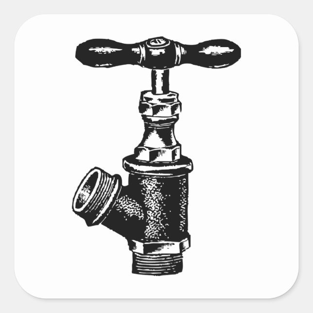 Faucet Quadratischer Aufkleber (Vorderseite)
