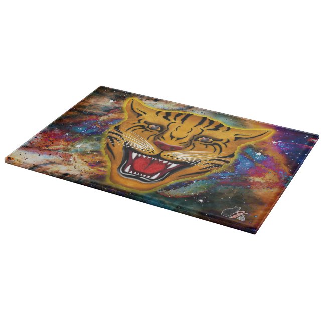Fauchender Tiger-Nebel Schneidebrett (Ecke)