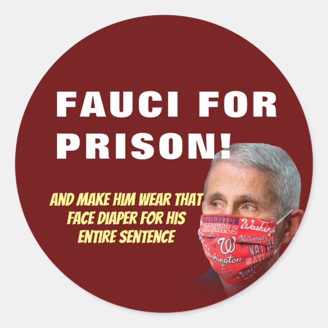 Fauci für das Gefängnis - Anthony Fauci Classic Ro Runder Aufkleber (Vorderseite)
