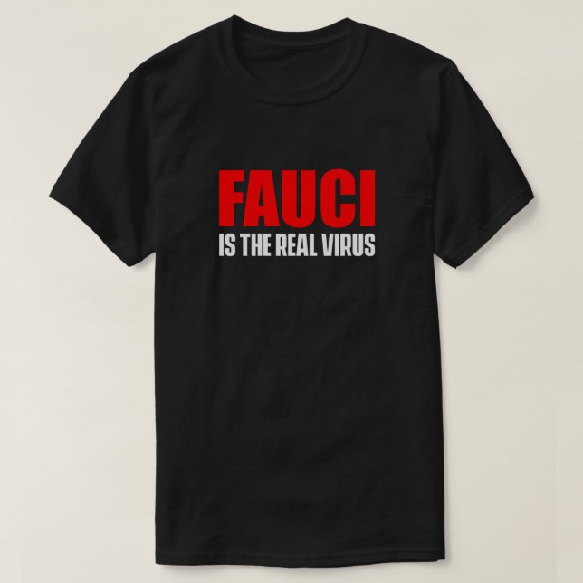 FAUCI IST DER REALE VIRUS Dunkler T - Shirt (Design vorne)