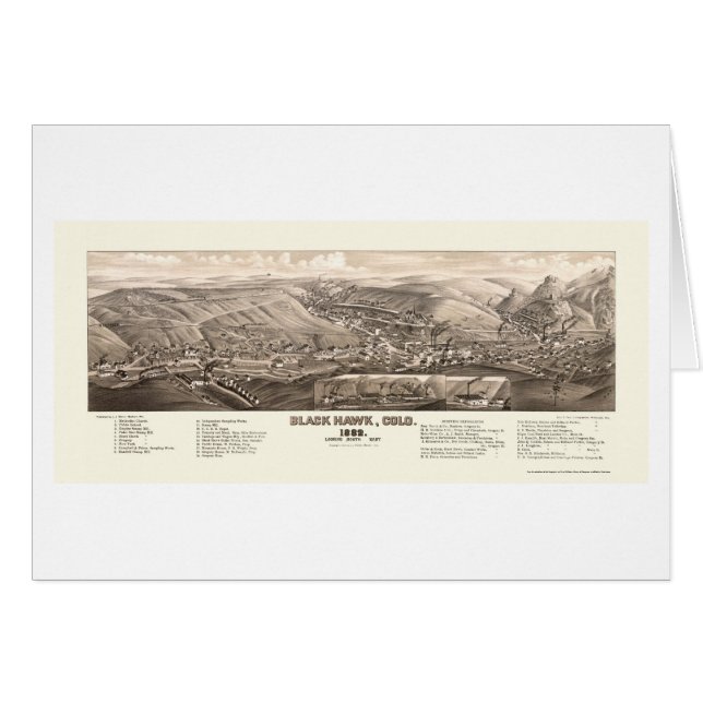 Faucon noir, carte panoramique de Co - 1882 (Devant horizontal)