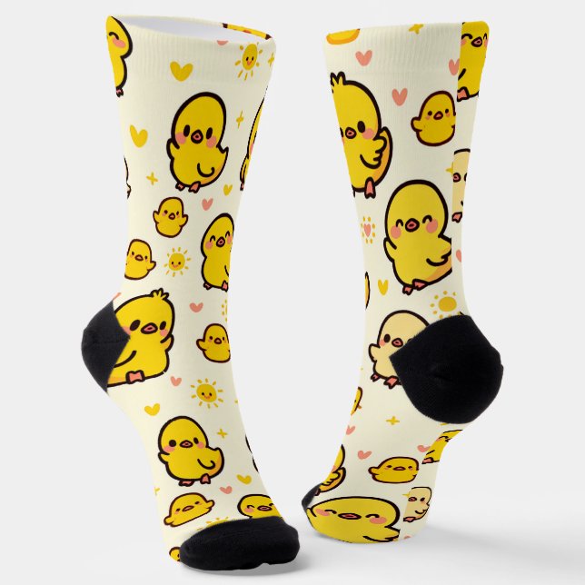 Faule Enten - Schön sonnendurchflutete Ducklings Socken (Gewinkelt)