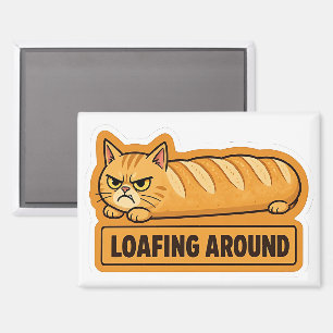 Faulenzen Lustige Katzenbrot Magnet