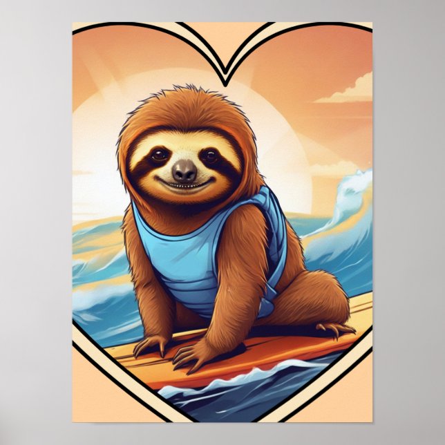 Faulenzender Surfer Poster (Vorne)