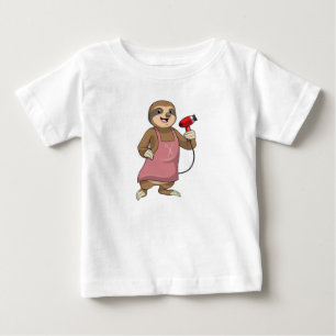 Faulenzer als Haartrockner Baby T-shirt