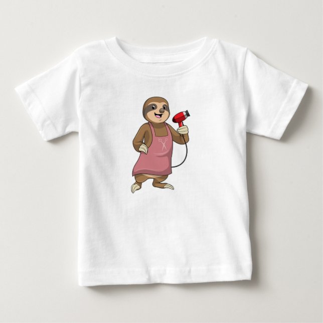 Faulenzer als Haartrockner Baby T-shirt (Vorderseite)