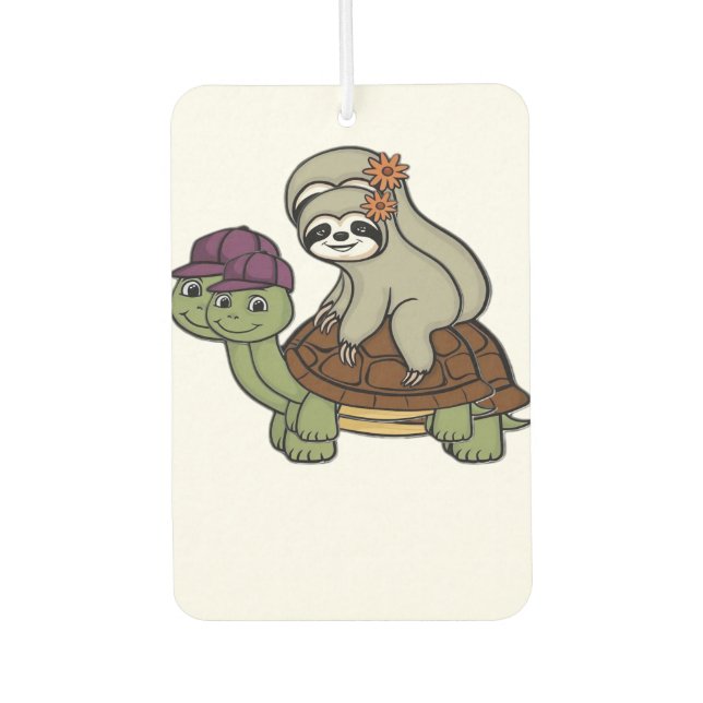 Faulenzer auf einer Schildkröte Klassischer T - Sh Autolufterfrischer (Vorderseite)