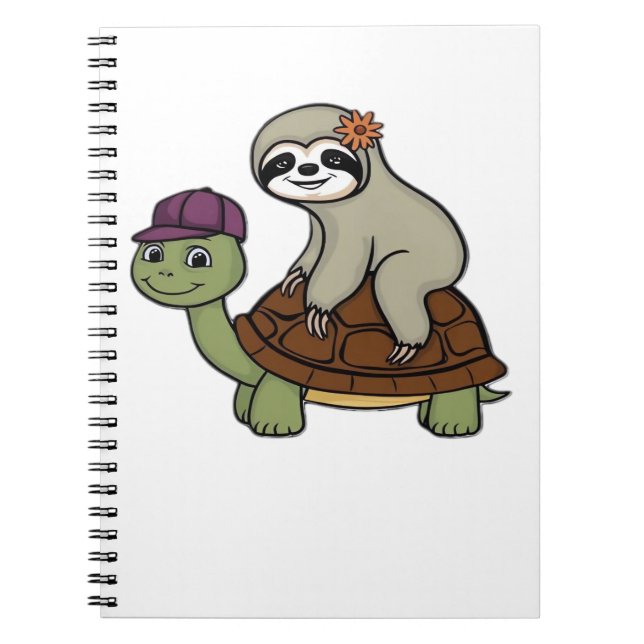 Faulenzer auf einer Schildkröte Klassischer T - Sh Notizblock (Vorderseite)