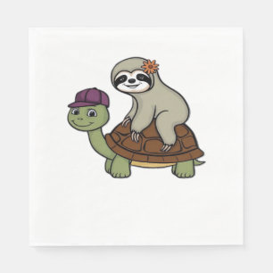 Faulenzer auf einer Schildkröte Klassischer T - Sh Serviette