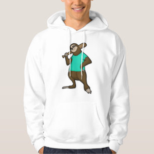 Faulenzer bei Baseball mit Baseballschläger Hoodie