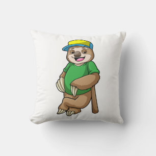 Faulenzer bei Baseball mit Baseballschläger Kissen