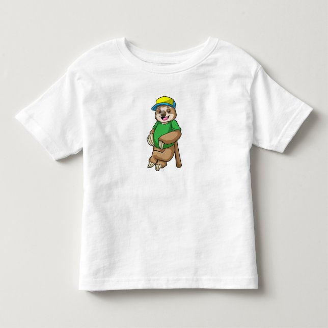 Faulenzer bei Baseball mit Baseballschläger Kleinkind T-shirt (Vorderseite)