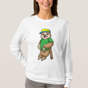 Faulenzer bei Baseball mit Baseballschläger T-Shirt