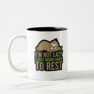 Faulenzer Erholung Frische Pasta Relax Niedliches Zweifarbige Tasse