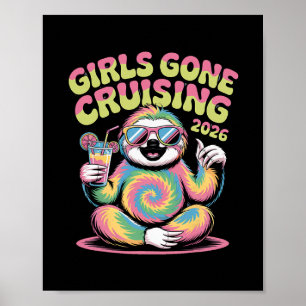 Faulenzer-Hippie-Mädchen auf Kreuzfahrt 2026 Urlau Poster