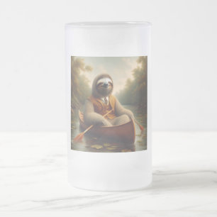 Faulenzer in Kanufahrt Mattglas Bierglas