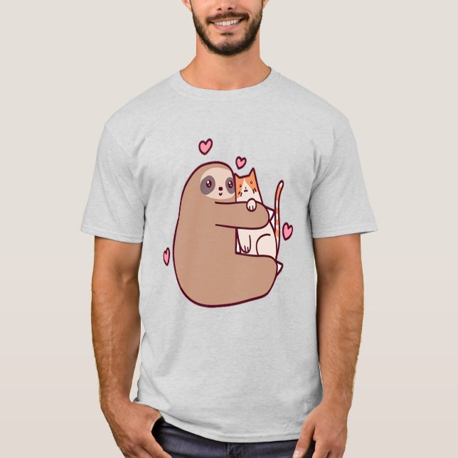 Faulenzer und Katzen sind die besten Freunde T-Shirt (Vorderseite)