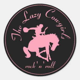 Fauler Cowgirlsaufkleber - groß Runder Aufkleber