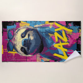 Fauler Faultier-Pop-Art mit Sonnenbrille im urbane Strandtuch