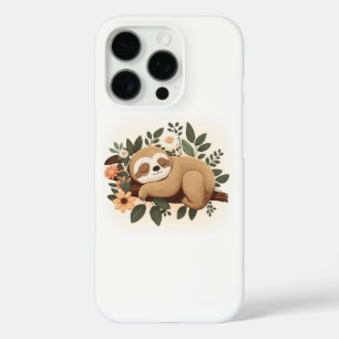 Fauler Faultier-Schlaf auf einer Ast-Kartoon       iPhone 16 Pro Hülle