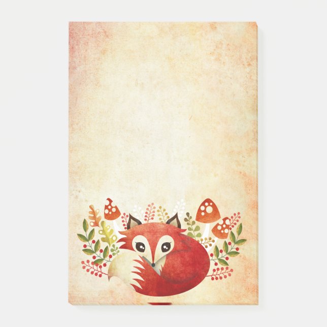 Fauler Foxy-Notizen 4x6 Post-it Klebezettel (Vorderseite)