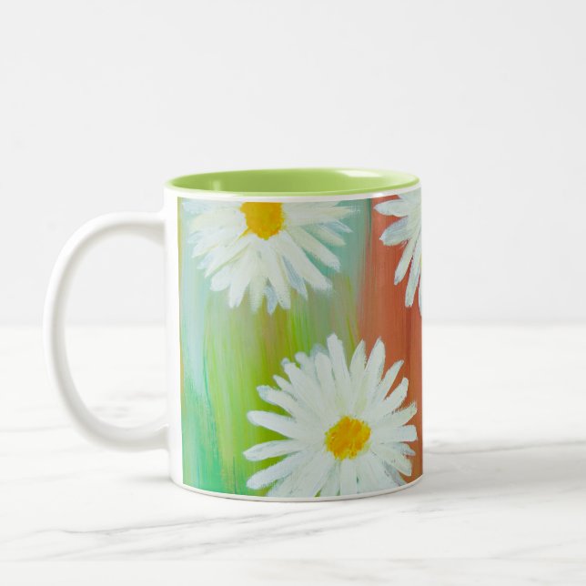 Fauler Gänseblümchen-Tag Zweifarbige Tasse (Links)
