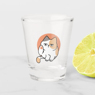 Fauler Katzen-Attitüde – Zu Langweilig, um sich zu Schnapsglas