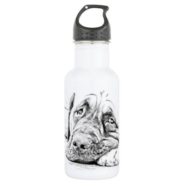 Fauler Mastiff Edelstahlflasche (Vorderseite)