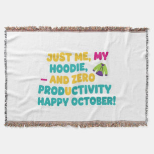 Fauler Oktober lustiger Spruch Herbst Humor Desi Decke